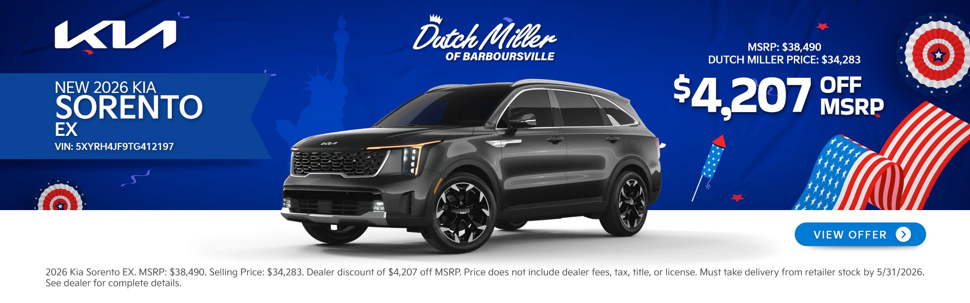 New 2026 Kia Sorento EX