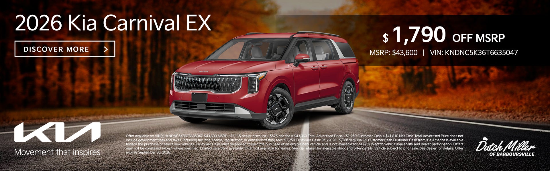 New 2026 Kia Carnival EX