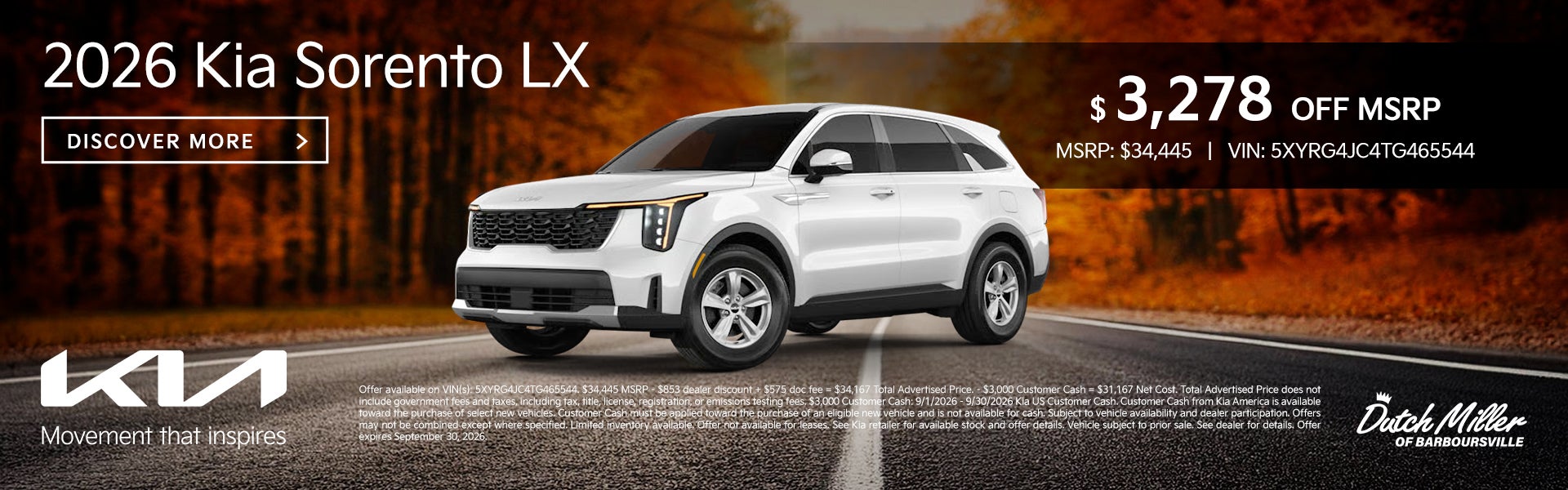 New 2026 Kia Sorento LX